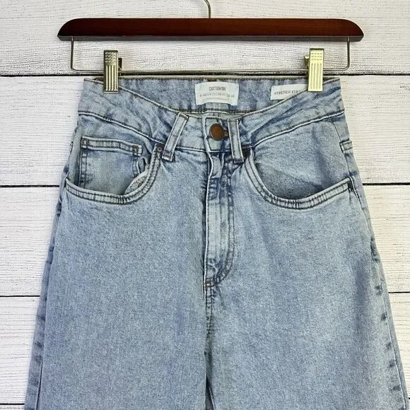 COTTON ON Stretch Straight Jeans Size 4 Vintage Wash Boyfriend Hi Rise Denim‎ - Picture 3 of 9